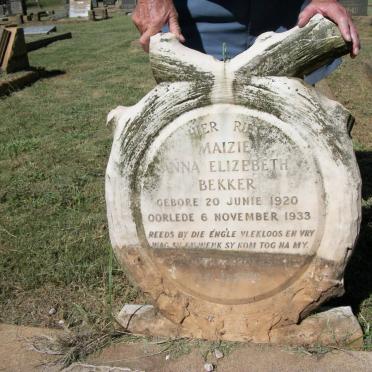 BEKKER Maizie Anna Elizabeth 1920-1933