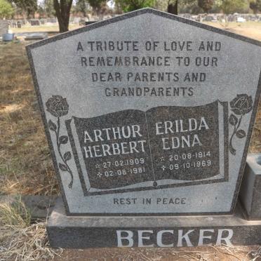 BECKER Arthur Herbert 1909-1981 &amp; Erilda Edna 1914-1969