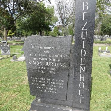 BEZUIDENHOUT Simon Jurgens 1921-1976