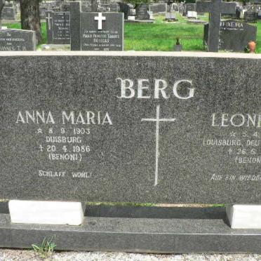 BERG Leonhard 1901-1982 &amp; Anna Maria 1903-1986