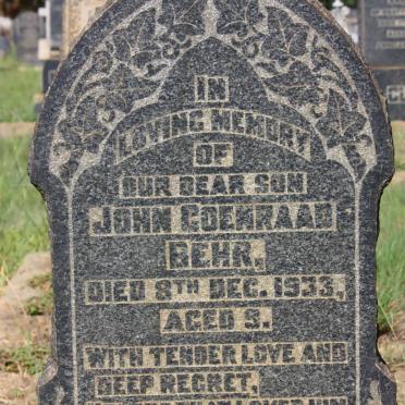 BEHR John Coenraad -1933