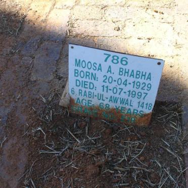 BHABHA Moosa A. 1929-1997