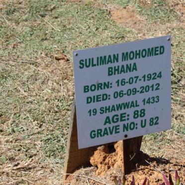 BHANA Suliman Mohomed 1924-2012