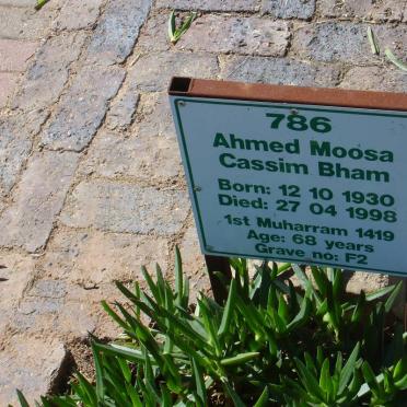 BHAM Ahmed Moosa Ccassim 1930-1998