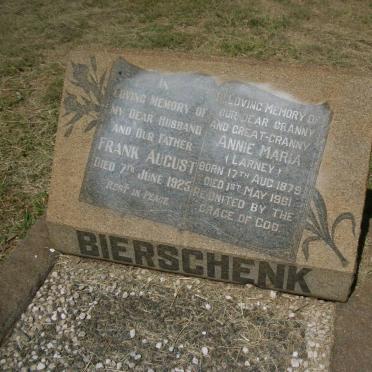 BIERSCHENK Frank August -1925 &amp; Annie Maria LARNEY 1879-1961