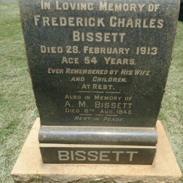 BISSETT Frederick Charles -1913 :: BISSETT A.M. -1945