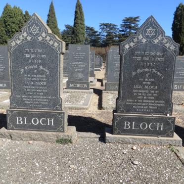 BLOCH Fred -1953 &amp; Lilly -1974