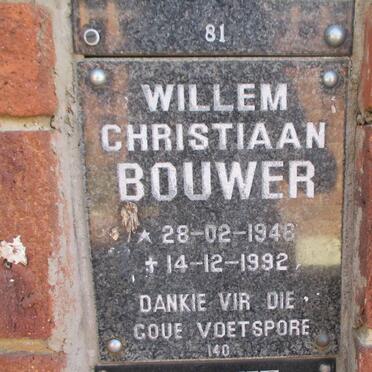 BOUWER Willem Christiaan 1948-1992