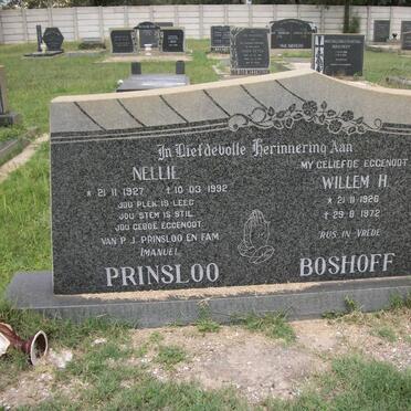 BOSHOFF Willem H. 1926-1972 :: PRINSLOO Nellie 1927-1992