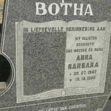 BOTHA Anna Barbara 1942-1990