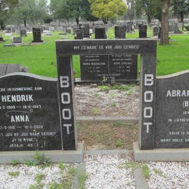 BOOT Hendrik 1909-1987 &amp; Anna 1912-2003 :: BOOT Abraham Pieter 1944-1978