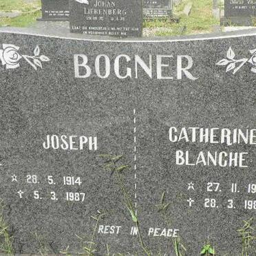 BOGNER Joseph 1914-1987 &amp; Catherine Blanche 1907-1987