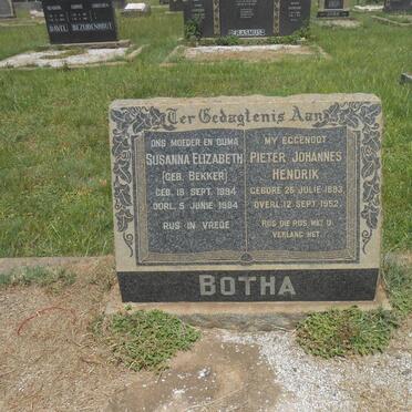 BOTHA Pieter Johannes Hendrik 1893-1952 &amp; Susanna Elizabeth BEKKER 1894-1984