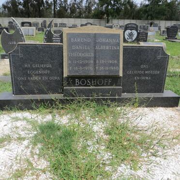 BOSHOFF Barend Daniel Theodorus 1908-1976 &amp; Johanna Albertina 1906-1980