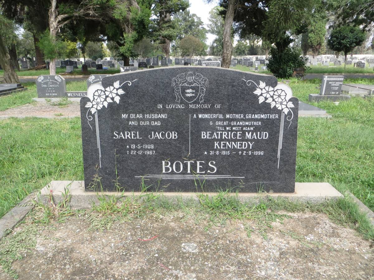 BOTES Sarel Jacob 1909-1967 &amp; Beatrice Maud Kennedy 1915-1996