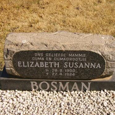 BOSMAN Elizabeth Susanna 1900-1984