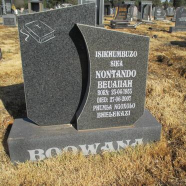 BOOWANA Nontando Beuallah 1953-2007