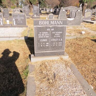 BOHLMANN Ernst A.B. 1909-1994 &amp; Eunice 1911-1989