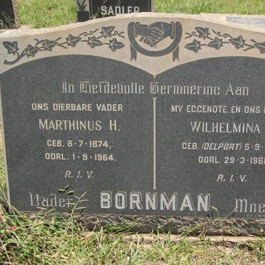 BORNMAN Marthinus H. 1874-1964 &amp; Wilhelmina C. DELPORT 1875-1961
