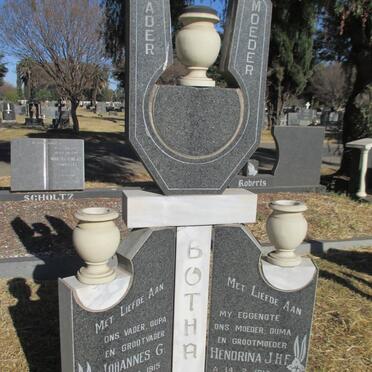 BOTHA Johannes G. 1915- &amp; Hendrina J.H.F. 1917-1988