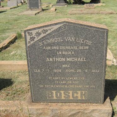 BOSCH Anthon Michael 1908-1932