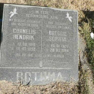 BOTHMA Cornelis Hendrik 1910-1992 &amp; Breggie Sophia 1920-1994