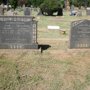 BOSCH Jacob Johannes 1855-1942 &amp; Aletta Maria MEYER 1884- :: BOSCH Anthon Michael 1908-1932