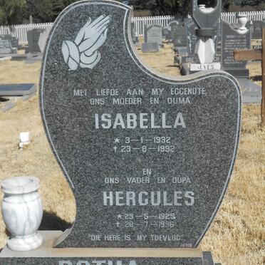 BOTHA Hercules 1925-1996 &amp; Isabella 1932-1992