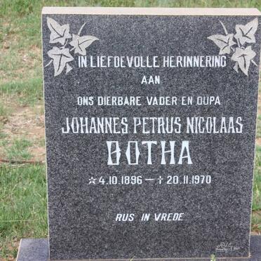 BOTHA Johannes Petrus Nicolaas 1896-1970