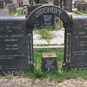 BOSHOFF Willem Hendrik Jacobus 1993-1959 &amp; Anna Maria V.D. WESTHUIZEN 1894-1954