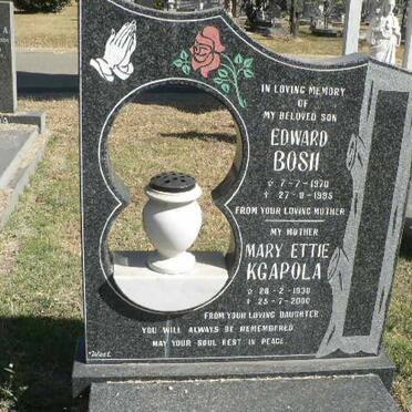 BOSCH Edward 1970-1995 :: KGAPOLA Mary Ellie 1930-2000