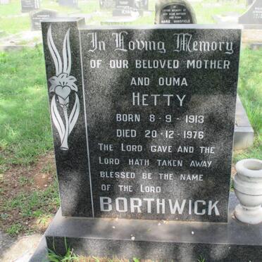 BORTHWICK Hetty 1913-1976