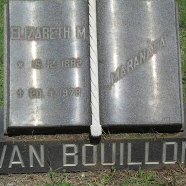 BOUILLON Elizabeth M., van 1882-1978