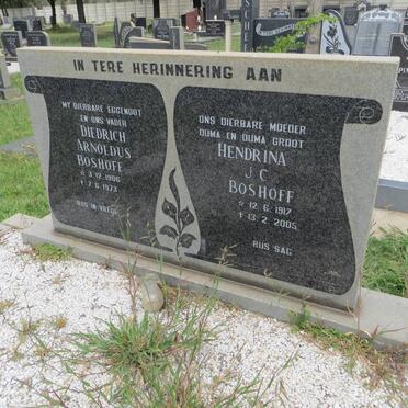 BOSHOFF Diedrich Arnoldus 1906-1973 &amp; Hendrina J.C. 1917-2005