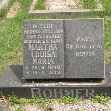 BÖHMER Martha Louisa Maria 1899-1979