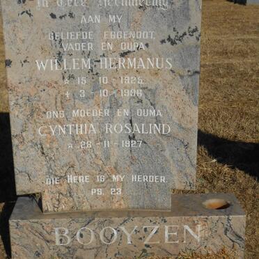 BOOYZEN Willem Hermanus 1925-1996 &amp; Cynthia Rosalind 1927-