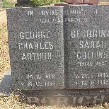 BORICH George Charles Arthur 1902-1983 & Georgina Sarah Collins REX 1905-1992