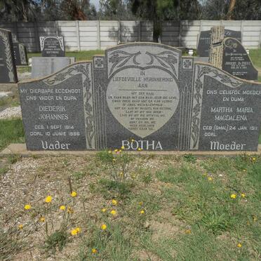 BOTHA Diederik Johannes 1914-1966 &amp; Martha Maria Magdalena SMAL 1911-