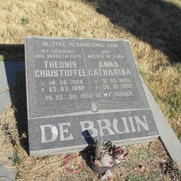BRUIN Theunis Christoffel, de 1924-1992 &amp; Anna Catharina 1928-1992