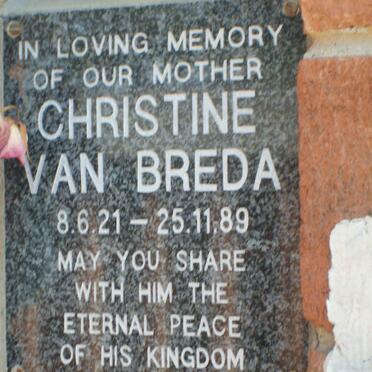 BREDA Christine, van 1921-1989