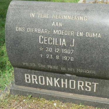 BRONKHORST Cecilia J. 1907-1978