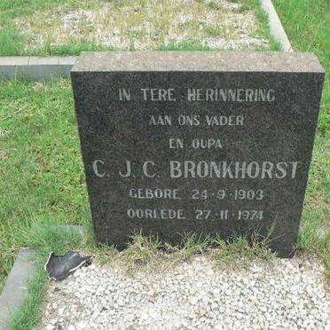 BRONKHORST C.J.C. 1903-1974
