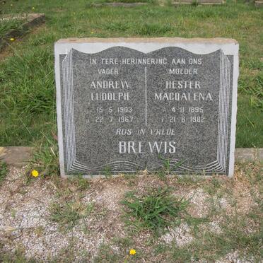BREWIS Andrew Ludolph 1903-1967 &amp; Hester Magdalena 1895-1982