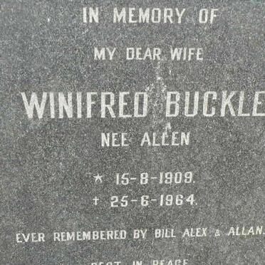 BUCKLE Winifred nee ALLEN 1909-1964