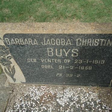 BUYS Barbara Jacoba Christina nee VENTER 1913-1958