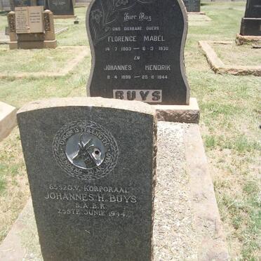 BUYS Johannes Hendrik 1899-1944 &amp; Florence Mabel 1903-1970