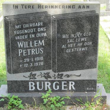 BURGER Willem Petrus 1910-1978