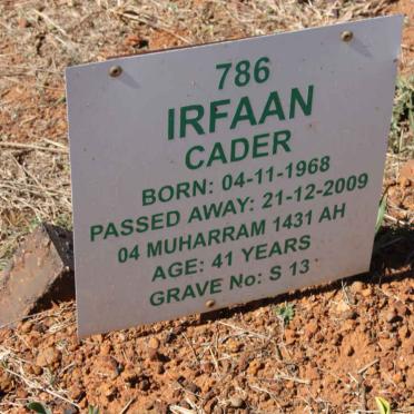 CADER Irfaan 1968-2009