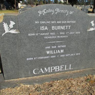CAMPBELL William 1880-1973 &amp; Isa Burnett 1883-1958