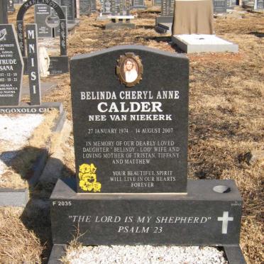 CALDER Belinda Cheryl Anne nee VAN NIEKERK 1974-2007